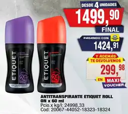 Maxiconsumo Etiquet antitranspirante roll oferta
