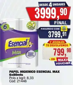 Maxiconsumo Esencial papel higienico max oferta