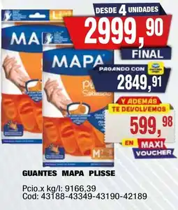 Maxiconsumo Mapa guantes plisse oferta