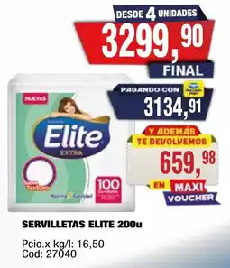 Maxiconsumo Elite servilletas extra oferta