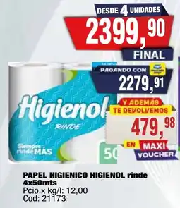 Maxiconsumo Higienol papel higienico oferta