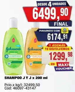 Maxiconsumo Johnson's shampoo j y j oferta