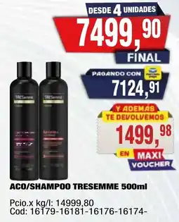 Maxiconsumo Tresemme aco/shampoo oferta