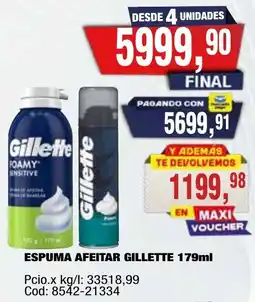Maxiconsumo Gillette espuma afeitar oferta