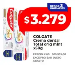 Supermayorista Vital Colgate crema dental total orig mint oferta
