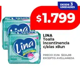Supermayorista Vital Lina toalla incontinencia c/ alas oferta