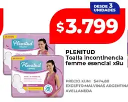 Supermayorista Vital Plenitud toalla incontinencia femme esencial oferta