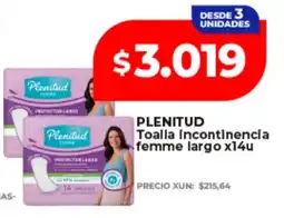 Supermayorista Vital Plenitud toalla incontinencia femme largo oferta