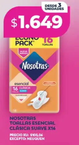 Supermayorista Vital Nosotras toallas esencial clásica suave oferta