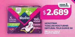 Supermayorista Vital Nosotras toallas nocturna natural tela suave oferta