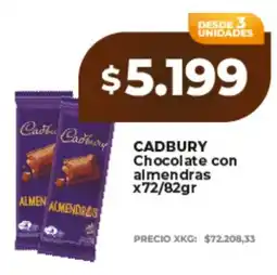 Supermayorista Vital Cadbury chocolate con almendras oferta