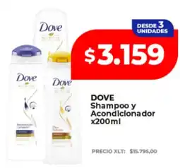 Supermayorista Vital Dove shampoo y acondicionador oferta