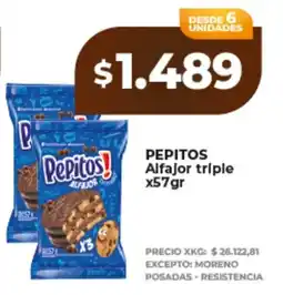 Supermayorista Vital Pepitos alfajor triple oferta