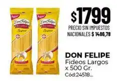 Diarco Don felipe - fideos largos x 500 gr. cód:24518 oferta