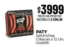 Diarco Paty - salchichas clásicas x 12 un oferta