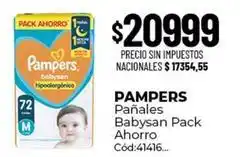 Diarco Pampers - pañales babysan pack ahorro cód:41416 oferta