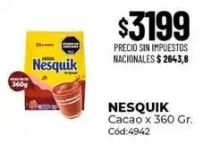 Diarco Nesquik - cacao x 360 gr. cód:4942 oferta
