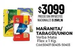 Diarco Flex - mañanita/taragüi/union yerba mate x 1 kg. cód:50407-50405-50403 oferta