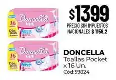 Diarco Doncella - toallas pocket x 16 un. cód:59824 oferta