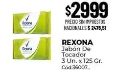 Diarco Rexona - jabón de tocador 3 un. x 125 gr. cód:36007 oferta