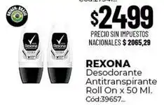 Diarco Rexona - desodorante antitranspirante roll on x 50 ml. cód:39657 oferta