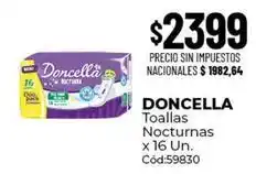 Diarco Doncella - toallas nocturnas x 16 un. cód:59830 oferta