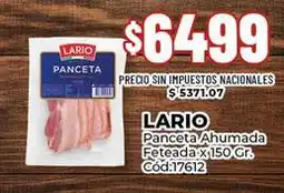 Diarco Lario - panceta ahumada feteada x 150 gr. cód:17612 oferta