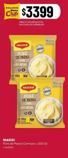 Diarco Maggi - puré de papas cremoso x 200 gr oferta