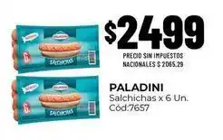 Diarco Paladini - salchichas x 6 un. cód:7657 oferta