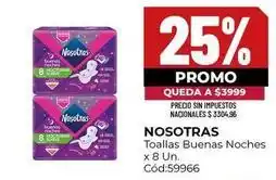 Diarco Nosotras - toallas buenas noches x 8 un. cód:59966 oferta