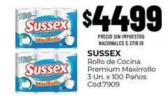 Diarco Sussex - rollo de cocina premium maxirrollo 3 un. x 100 paños cód:7909 oferta