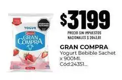 Diarco Gran compra - yogurt bebible sachet oferta