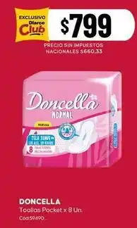 Diarco Doncella - toallas pocket x 8 un. cod.59490 oferta