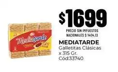 Diarco Mediatarde galletitas clásicas cód:33740 oferta