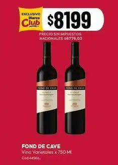 Diarco Fond de cave - vino varietales x 750 ml oferta
