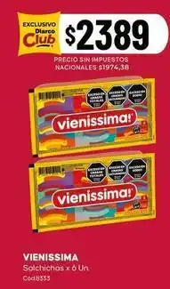 Diarco Vienissima - salchichas x 6 un oferta
