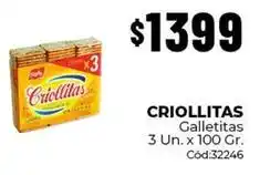 Diarco Criollitas - criollitas galletitas 3 un. x 100 gr oferta