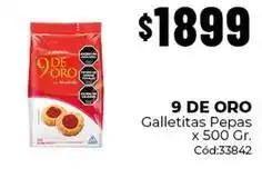 Diarco 9 de oro - galletitas pepas x 500 gr. cód:33842 oferta