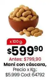 Coto Maní con cáscara oferta