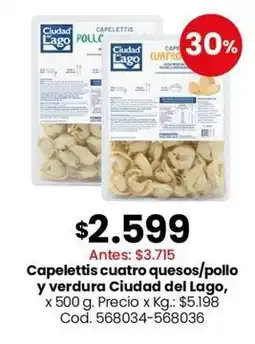 Coto Ciudad del lago - capelettis cuatro quesos/pollo y verdura oferta