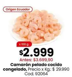 Coto Origen - camarón pelado cocido congelado, cod. 92064 oferta