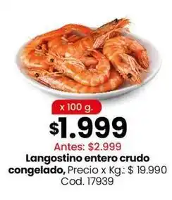 Coto Langostino entero crudo congelado oferta