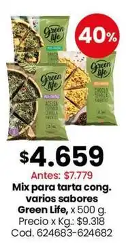 Coto Green life - mix para tarta cong. varios sabores oferta