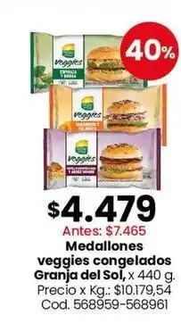 Coto Granja del sol - medallones veggies congelados oferta