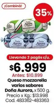 Coto Doña aurora - queso mozzarella varios sabores oferta