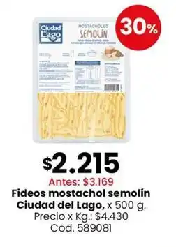 Coto Ciudad del lago - fideos mostachol semolín oferta