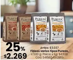 Coto Pureza - fideos varios tipos oferta