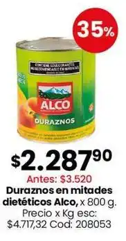 Coto Alco - duraznos en mitades diet uevoicos oferta
