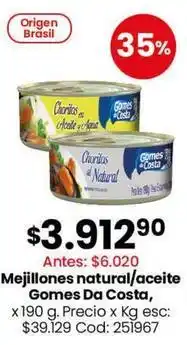 Coto Gomes da costa - mejillones natural/aceite oferta