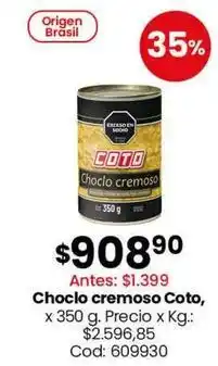 Coto Coto - choclo cremoso oferta